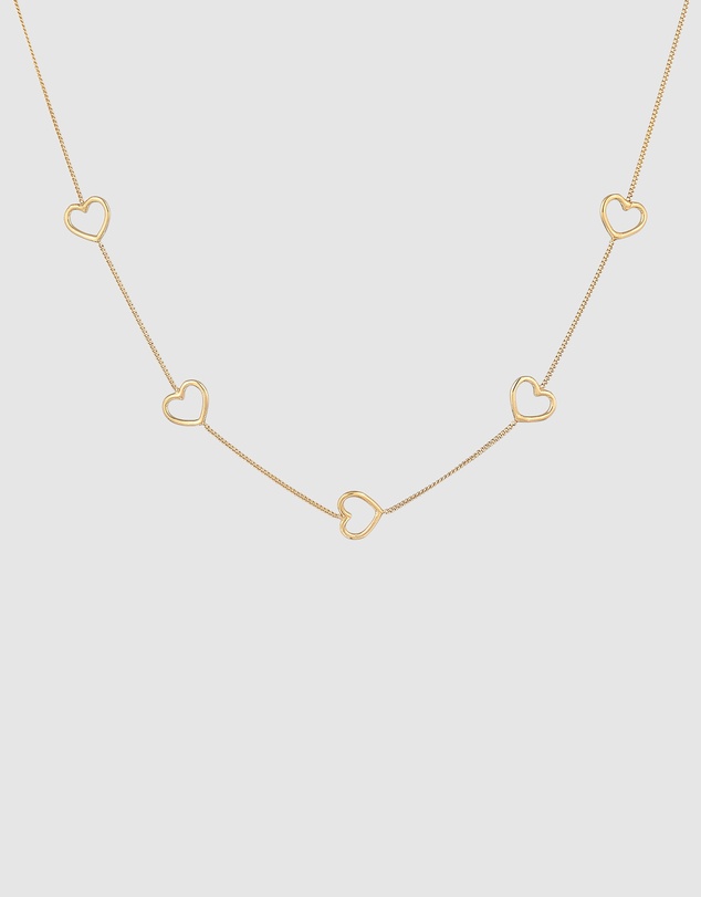 Elli Jewelry - Necklace Heart Cut-Out Design 925 Sterling Silver Gold-Plated