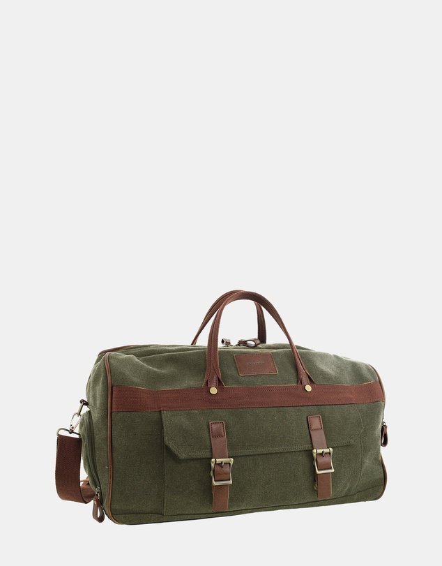 Pierre Cardin - Pierre Cardin Canvas Buckle Overnight Bag