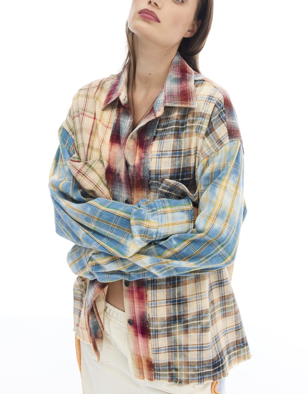 THE TALES - Patchwork Check Flannel Shirt