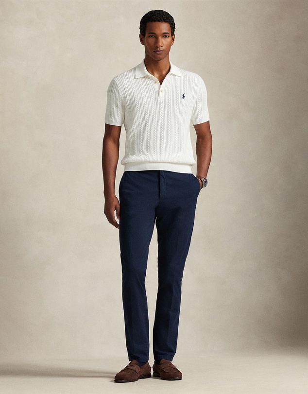 Polo Ralph Lauren - Cable-Knit Cotton Polo-Collar Sweater