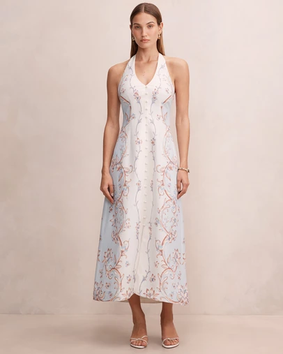 Forever New - Kairo Halter Neck Button Front Midi Dress