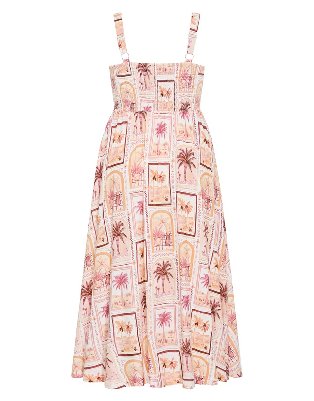 City Chic - Collins Postcard Print Maxi Dress