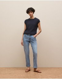 Trenery - Australian Cotton Blend Boyfriend Jean in Vintage Wash Denim