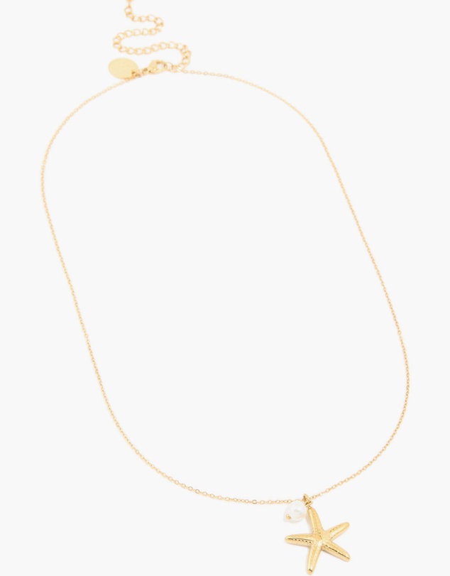 Lovisa - Waterproof Gold Plated Stainless Steel Pearl Starfish Pendant Necklace