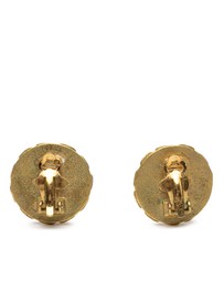 Pre-Loved by Azura Reborn - Pre-Loved CC Gold Plated Enamel Round Clip On Earrings