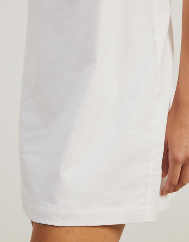 Atmos&Here - Tie Front Linen Blend Mini Dress