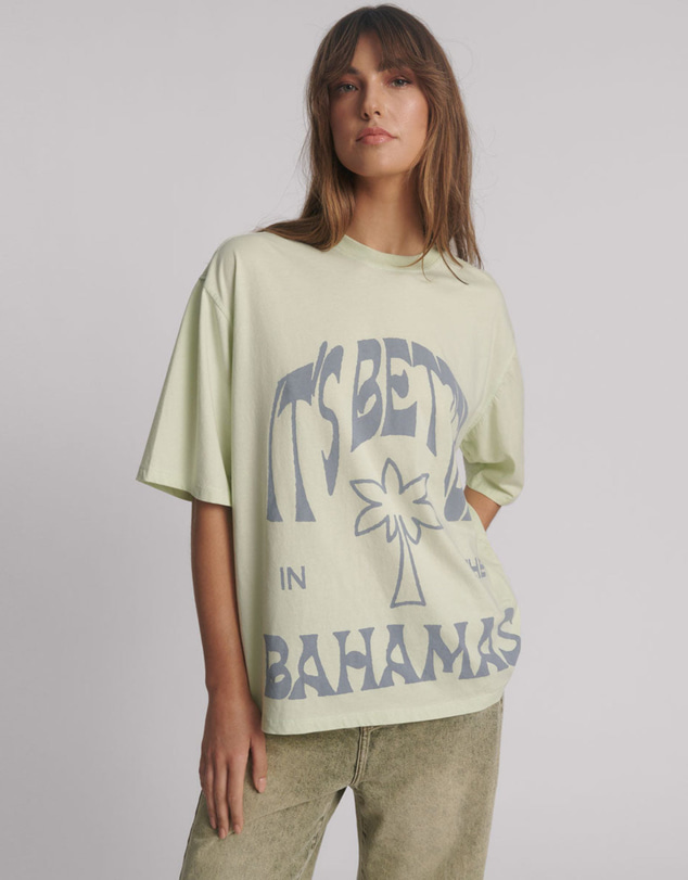 ONE TEASPOON - Its Better In The Bahamas Kobe Tee - Green Mist