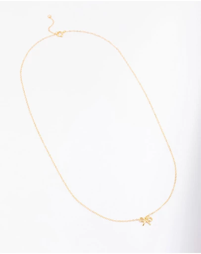Lovisa - Gold Plated Sterling Silver Bow Pendant Necklace