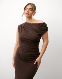 Six Stories - Asymmetric Neck Stretch Sculpt Bridesmaid Dress