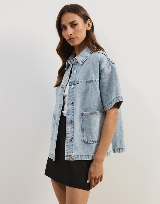 Atmos&Here - Orien Short Sleeve Denim Jacket