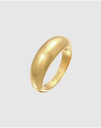 Elli Jewelry - Chunky Signet Ring in Gold-Plated 925 Silver