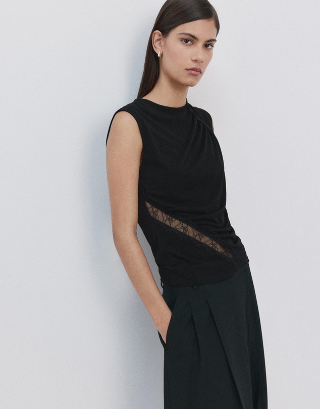 M.N.G - Ruched Fitted Top