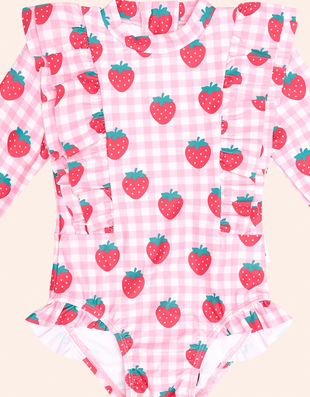 Huxbaby - Check Frill Swimsuit - Babies-Teens