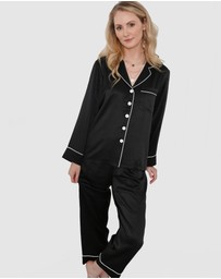 The Fable - Midnight Black Silk Pyjamas