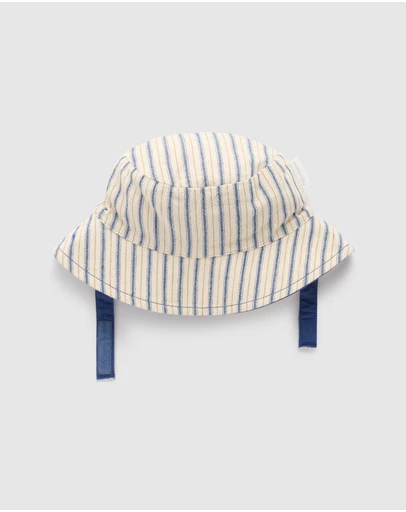 Purebaby - Reversible Striped Bucket Hat-Kids-Babies