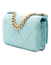 Pre-Loved by Azura Reborn - Pre-Loved Denim 19 Flap Wallet On Chain