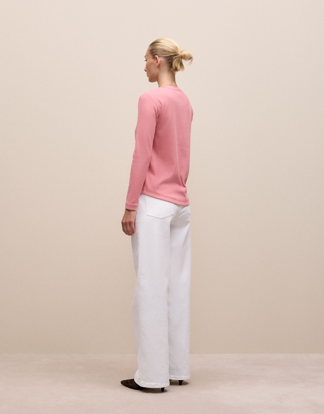 Trenery - Cotton Henley in Dusty Rose