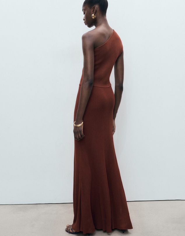 M.N.G - Asymmetrical Combined-Knit Dress