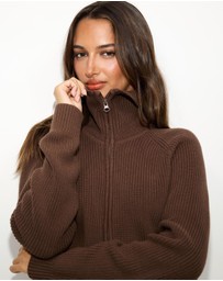 Dazie - Ada Zip Through Knit Jacket