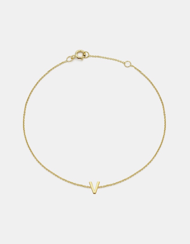 Zoe Olivia - 9K Gold Initial V Bracelet