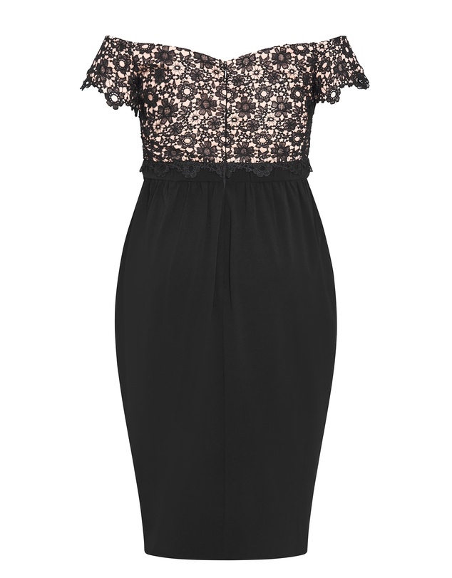 City Chic - Plus sizeLace Glamour Midi Dress - black
