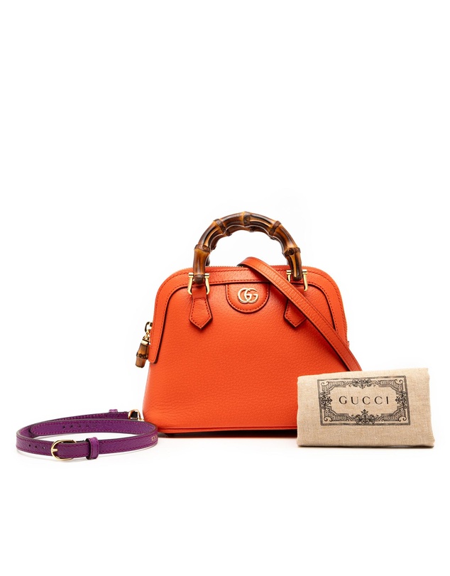 Pre-Loved by Azura Reborn - Pre-Loved Mini Dollar Calfskin Bamboo Diana Dome Satchel