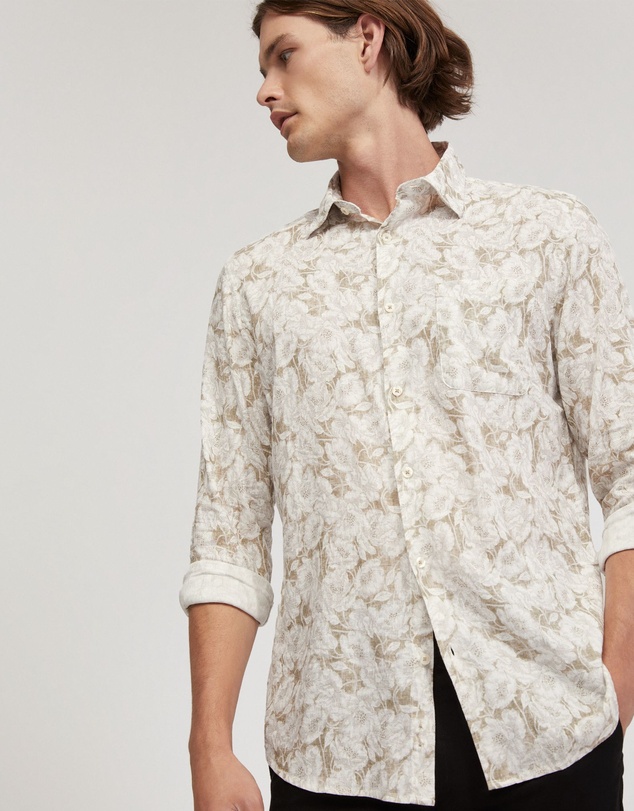 Oxford - Holloway Linen Blend Printed Shirt