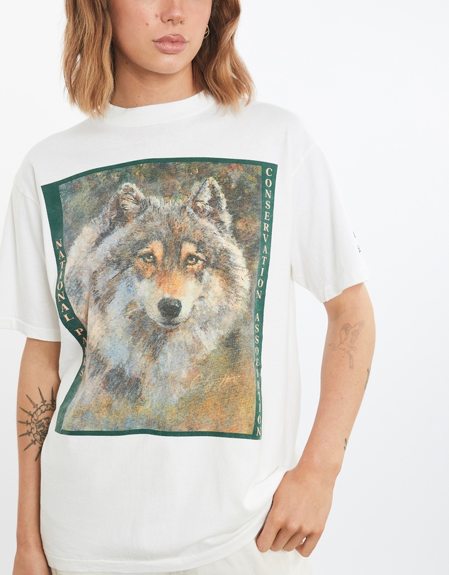 Vintage by The Real Deal - Pre Loved - Vintage 90s Wolf National Park Wildlife Tee
