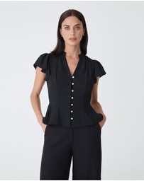Forcast - Carissa Gathered Sleeve Top