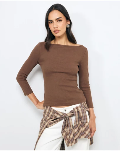 AERE - Ribbed Long Sleeve T-Shirt
