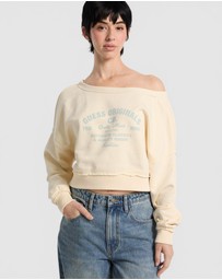 GUESS Originals - GUESS Originals Eco Boat Neck Distressed Sweatshirt