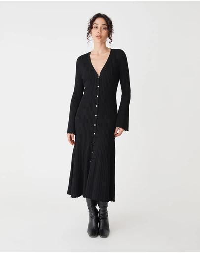 Forcast - Danica V-Neck Rib Knit Dress