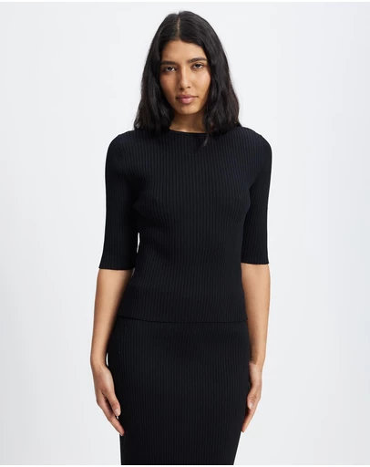 White By FTL - NEW DEE RIB KNIT TOP