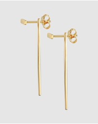 Elli Jewelry - Earrings Ear Hanger Rod Geo Minimalist in 925 Sterling Silver Gold Plated