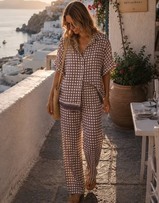 Esther & Co - Nyah Pants - Cocoa Check