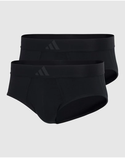 adidas Sportswear - 2 Pack Active Flex Cotton 3 Stripes Low Rise Brief Underwear