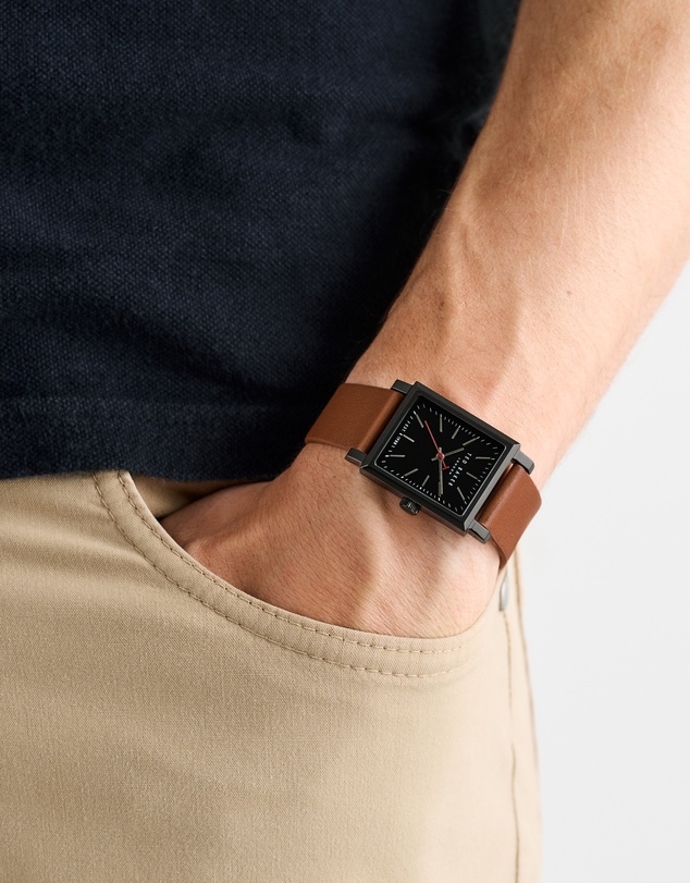 Ted Baker - Jaareth IP Black Tan Leather Watch