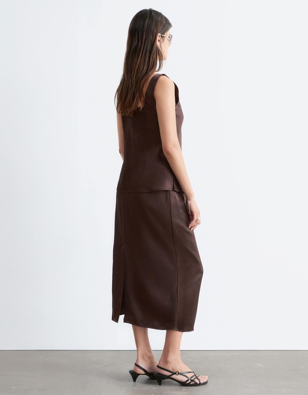 & Other Stories - Drawstring Satin Midi Skirt
