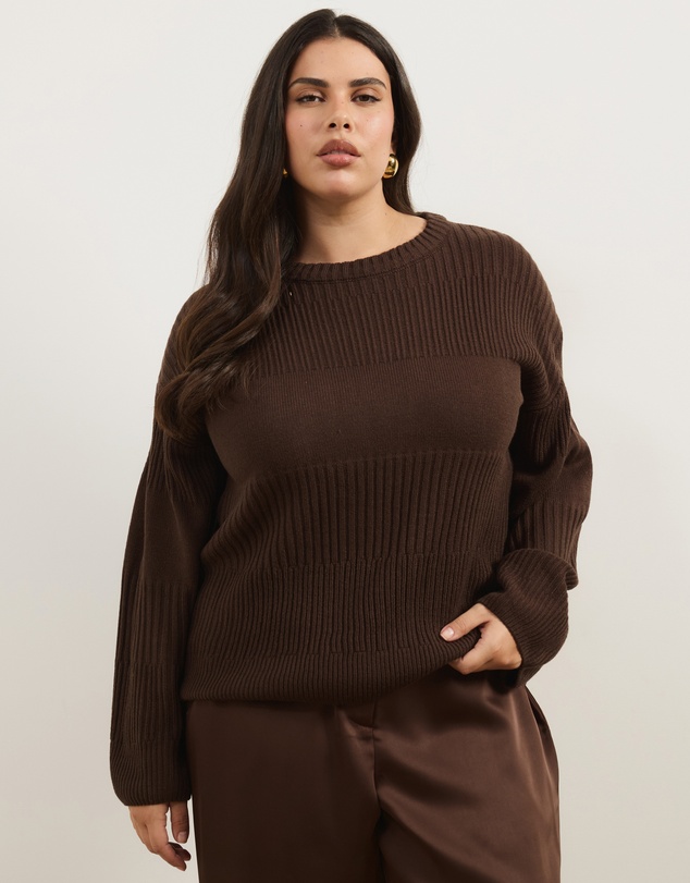 Atmos&Here Curvy - Irena Rib Knit Jumper