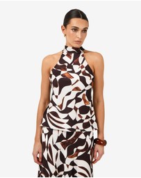 Forcast - Hazel Printed Halter Neck Top