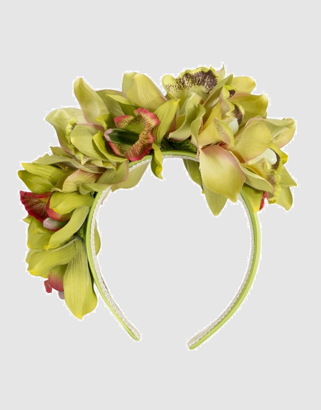 Max Alexander - Large Lime Flower Headband Fascinator