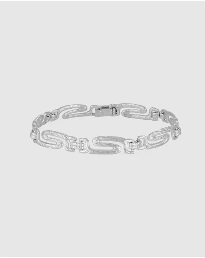 HOUSE OF SLANI - Adjustable Textured Silver Athena Bracelet