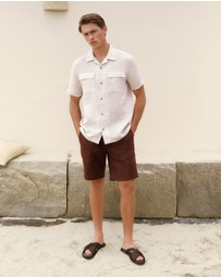 Trenery - Cotton Twill Chino Short in Espresso