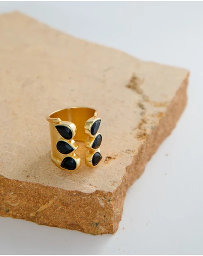 Meshca - Trio Bridge Ring Black