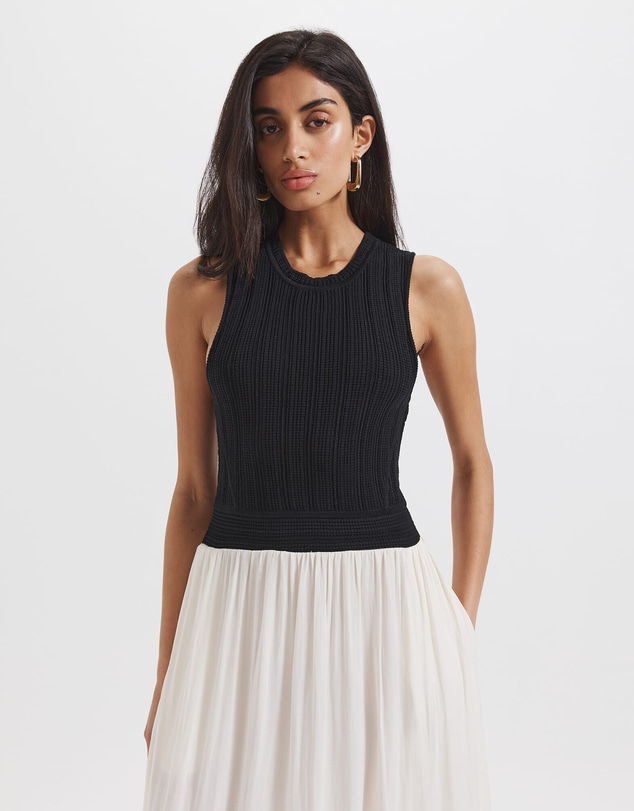 SABA - Lillian Mixed Media Midi Dress