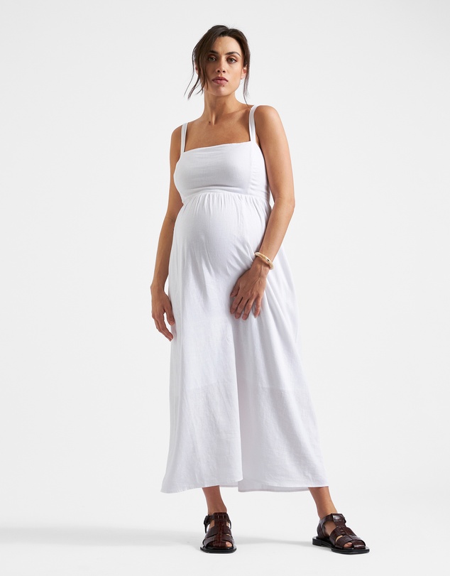 Ripe Maternity - Simone Tie Back Linen Dress