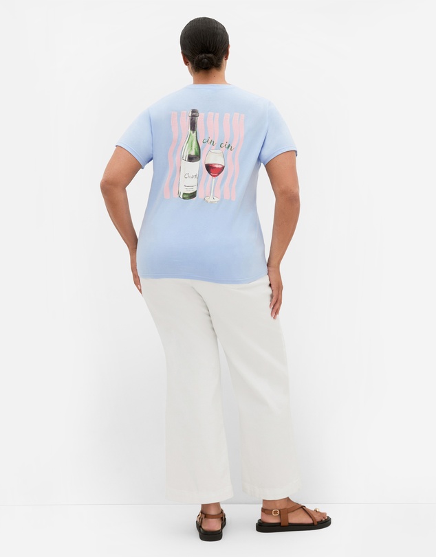 City Chic - Plus size Sammy Cin Cin Tee - baby blue