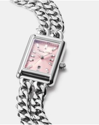 THOMAS SABO - THOMAS SABO Ladies Rectangular Silver Watch with Pink Dial