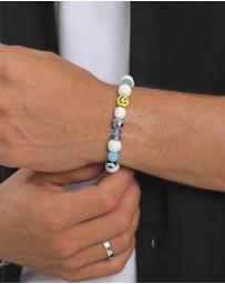 Kuzzoi - ICONIC EXCLUSIVE - Bracelet Happy Face Beads with Resin Beads in 925 Sterling Silver