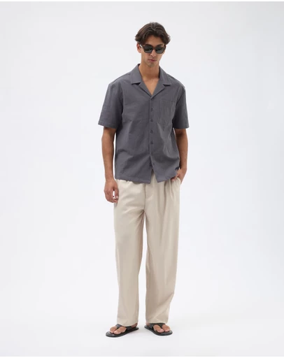 AERE - Camp Collar Cotton Textured Shirt